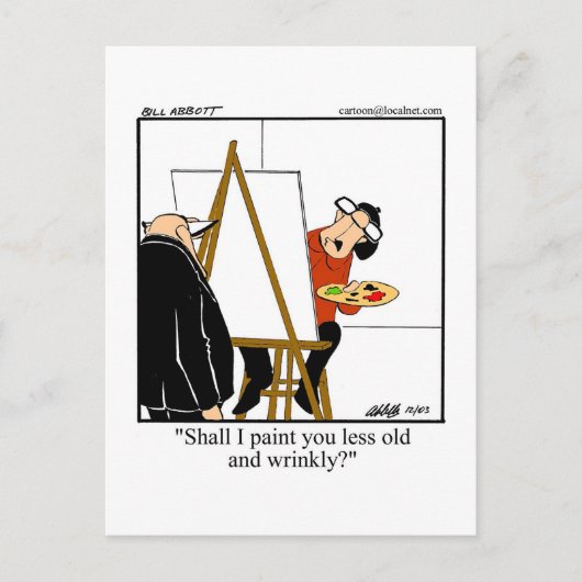 Funny Over the Hill Birthday Postcard Postkarte (Vorderseite)