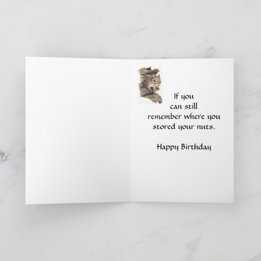 Funny Over the Hill Birthday Squirrel Card Karte (Innenseite)