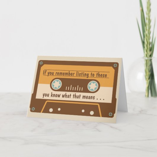 Funny Over the Hill Cassette Tape Birthday Card Karte (Vorderseite)