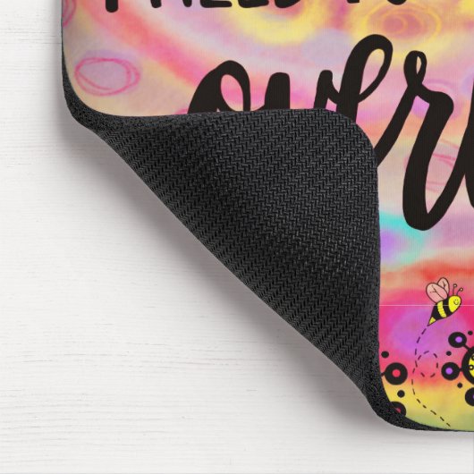 Funny Over Thunder Zitat Hübsches Blumenrosa Mousepad (Ecke)