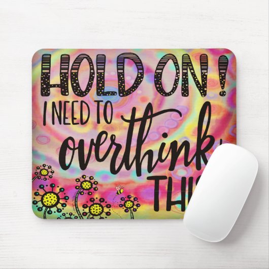 Funny Over Thunder Zitat Hübsches Blumenrosa Mousepad (Mit Mouse)