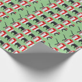 Funny Oversified Long Black Cat Geschenkpapier (Ecke)