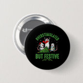 Funny Overstimulated But Festive Christmas Ssum Ho Button (Vorne & Hinten)