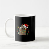 Funny Overstimulated But Festive Raccoon Christmas Kaffeetasse (Links)