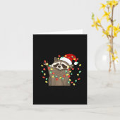 Funny Overstimulated But Festive Raccoon Christmas Karte (Gelbe Blume)