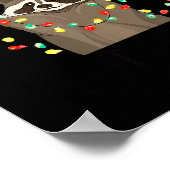 Funny Overstimulated But Festive Raccoon Christmas Poster (Ecke)