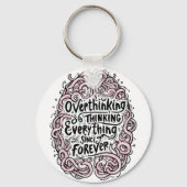 Funny "Overthinking Everything Since Forever" Schlüsselanhänger (Rückseite)