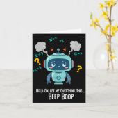 Funny Overthinking Robot Beep Boop Moment  Karte (Gelbe Blume)
