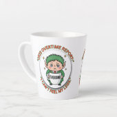 Funny Overtime Elf Christmas Coffee Mug – Office B Milchtasse (Linke Ecke)