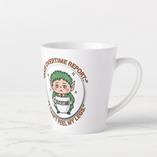 Funny Overtime Elf Christmas Coffee Mug – Office B Milchtasse (Rechts)