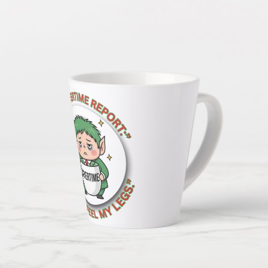 Funny Overtime Elf Christmas Coffee Mug – Office B Milchtasse (Rechte Ecke)