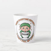 Funny Overtime Elf Christmas Coffee Mug – Office B Milchtasse (Vorderseite)