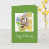 Funny Owl 70. Geburtstag wird älter Karte (Gelbe Blume)