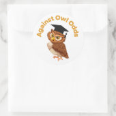 Funny Owl Abschluss Sticker (Tasche)