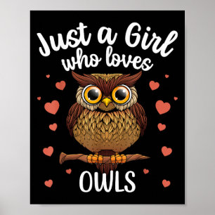 Funny Owl Art für Mädchen Frauen Kinder Jung Jung  Poster