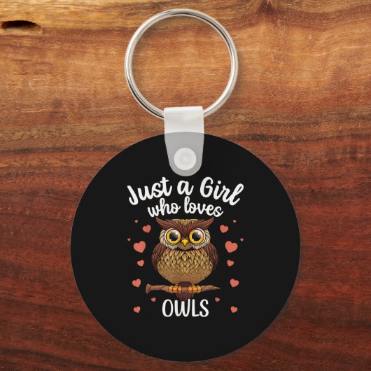 Funny Owl Art für Mädchen Frauen Kinder Jung Jung Schlüsselanhänger (Vorderseite)