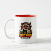 Funny Owl Coffee Espresso Office Mug Zweifarbige Tasse (Links)