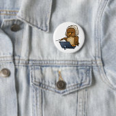 Funny Owl Conductor Cartoon Button (Beispiel)