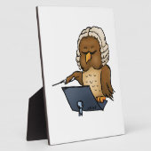 Funny Owl Conductor Cartoon Fotoplatte (Seite)