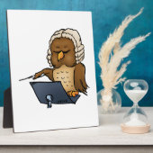 Funny Owl Conductor Cartoon Fotoplatte (Seite)