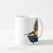 Funny Owl Conductor Cartoon Kaffeetasse (VorderseiteRechts)