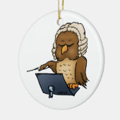 Funny Owl Conductor Cartoon Keramik Ornament (Links)