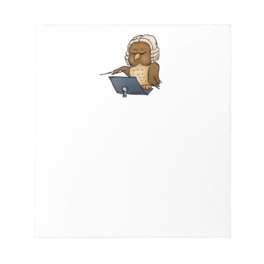 Funny Owl Conductor Cartoon Notizblock (Vorderseite)