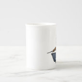 Funny Owl Conductor Cartoon Porzellantasse (Vorderseite)