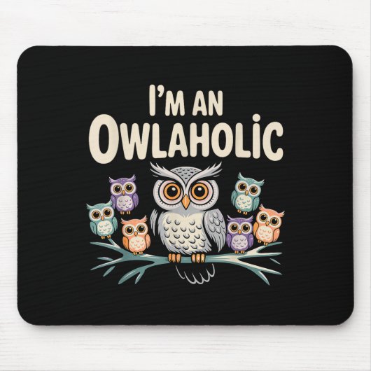 Funny Owl Design For Men Women Boys Girls Toddlers Mousepad (Vorne)