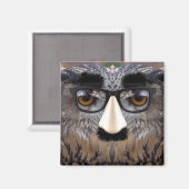 Funny Owl Gesicht mit Maske Magnet (Vorderseite/Rückseite)