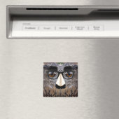 Funny Owl Gesicht mit Maske Magnet (In Situ (Geschirrspüler))