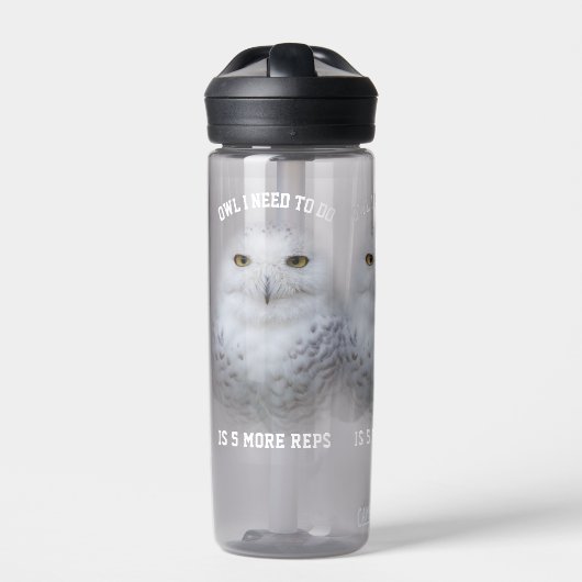Funny Owl I Need to Do ... Snowy Owls Trinkflasche (Vorderseite)
