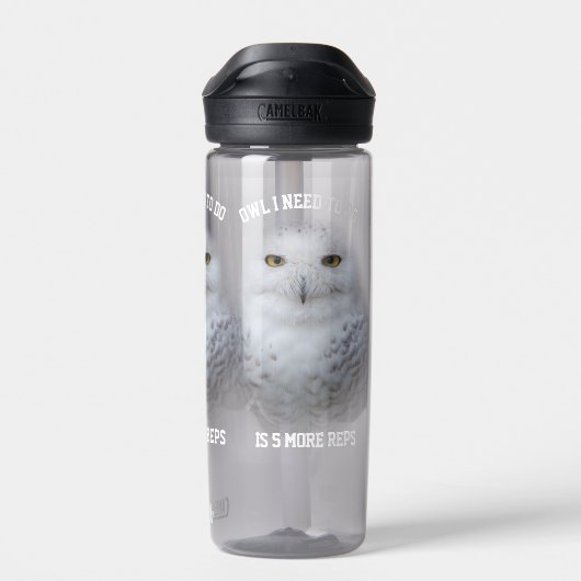 Funny Owl I Need to Do ... Snowy Owls Trinkflasche (Rückseite)