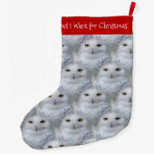 Funny Owl Ich Wollte für Weihnachten Snowy Owls Großer Weihnachtsstrumpf (Rückseite)