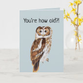 Funny Owl Illustration Personalisiert Geburtstag Karte (Gelbe Blume)