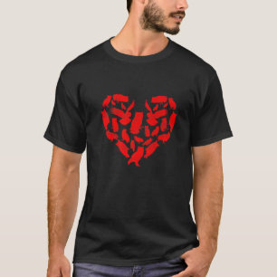 Funny Owl Lover Valentinstag Hearts Couples Anim T-Shirt