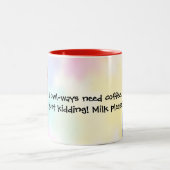 Funny Owl "Milk Please!" For Little Animal Lovers Zweifarbige Tasse (Mittel)