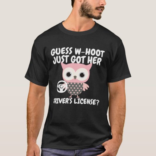 Funny Owl New Drivers License Learner's Permit For T-Shirt (Vorderseite)