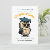 Funny Owl Orange Kids Abschluss zurück zur Schule (Stehend Vorderseite)