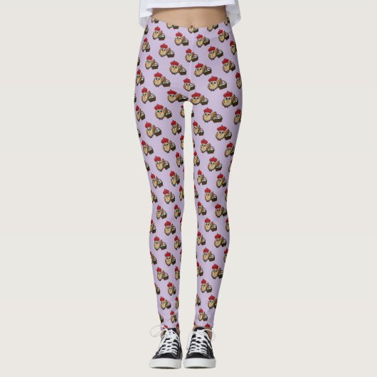 Funny Owl Ostereier Hunt Muster Leggings (Vorderseite)