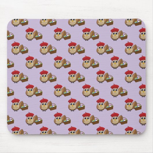 Funny Owl Ostereier Hunt Muster Mousepad (Vorne)