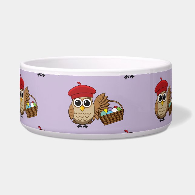 Funny Owl Ostereier Hunt Muster Napf (Vorderseite)