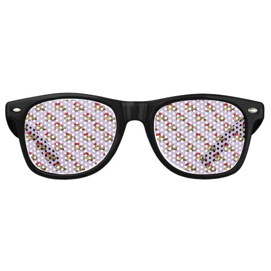 Funny Owl Ostereier Hunt Muster Partybrille (Vorderseite)