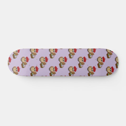 Funny Owl Ostereier Hunt Muster Skateboard (Horizontal)