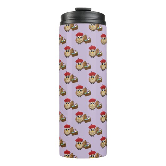 Funny Owl Ostereier Hunt Muster Thermosbecher (Vorderseite)