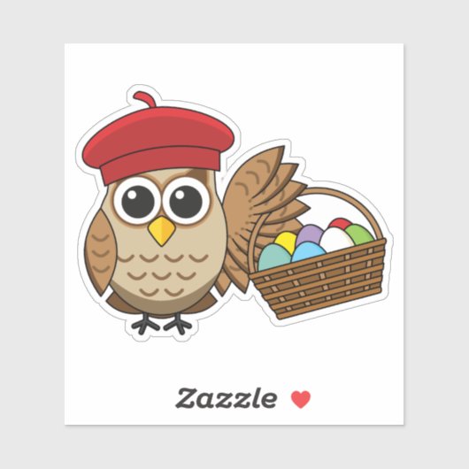 Funny Owl Ostereier Jagd Aufkleber (Blatt)
