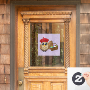 Funny Owl Ostereier Jagd Fensteraufkleber