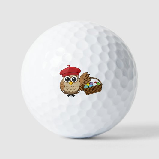 Funny Owl Ostereier Jagd Golfball (Vorderseite)