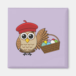 Funny Owl Ostereier Jagd Magnet