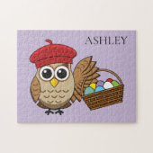 Funny Owl Ostereier Jagd | Personalisieren Puzzle (Horizontal)
